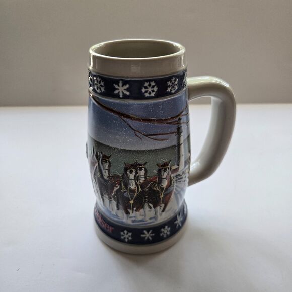 Budweiser Clydesdale Beer Stein Collectible Mugs Holiday Horses Bar Drinkware - Picture 6 of 13